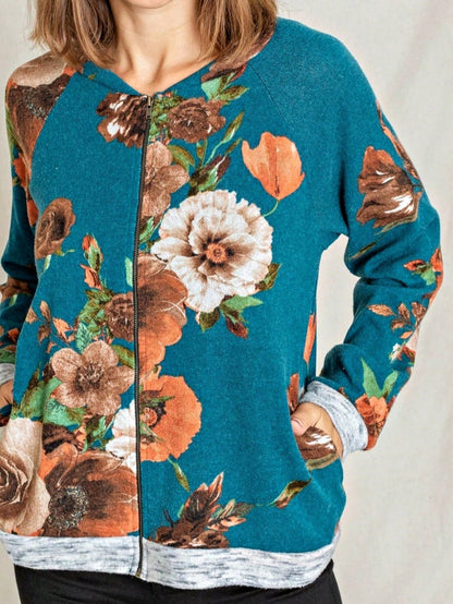 Boho Vintage 90s Vibe Tie Dye Retro Solid Floral Black Long Sleeve Bomber Cardigan Zip Up Yellow Pink Patchwork Multi Print Jacket