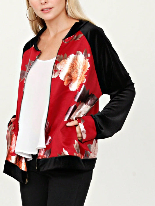 Boho Vintage 90s Vibe Tie Dye Retro Solid Floral Black Long Sleeve Bomber Cardigan Zip Up Yellow Pink Patchwork Multi Print Jacket