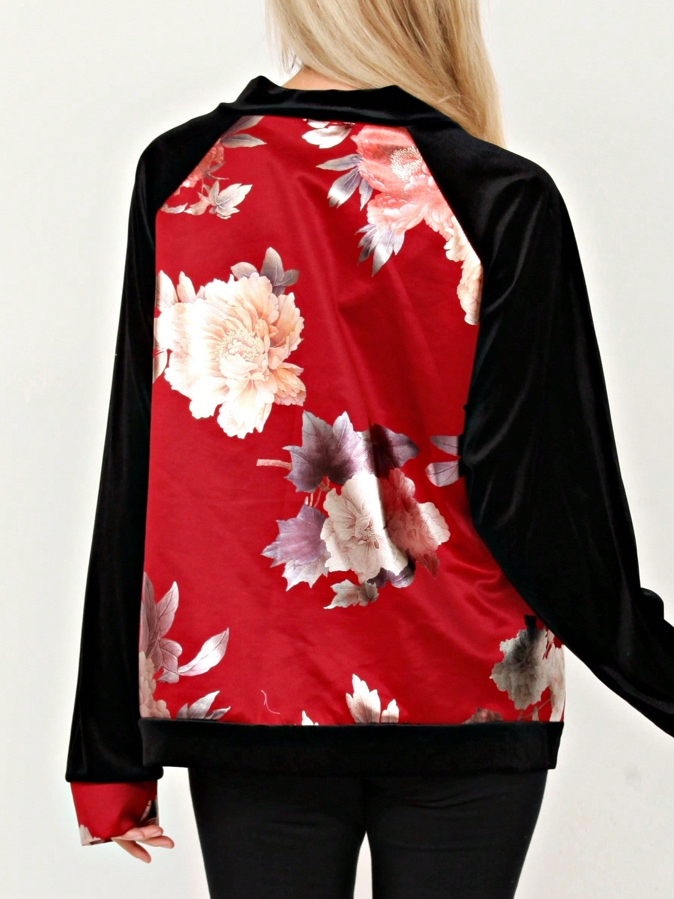 Boho Vintage 90s Vibe Tie Dye Retro Solid Floral Black Long Sleeve Bomber Cardigan Zip Up Yellow Pink Patchwork Multi Print Jacket