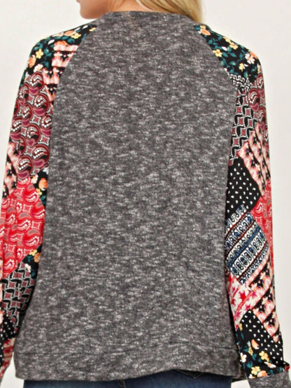 Boho Vintage 90s Vibe Tie Dye Retro Solid Floral Black Long Sleeve Bomber Cardigan Zip Up Yellow Pink Patchwork Multi Print Jacket