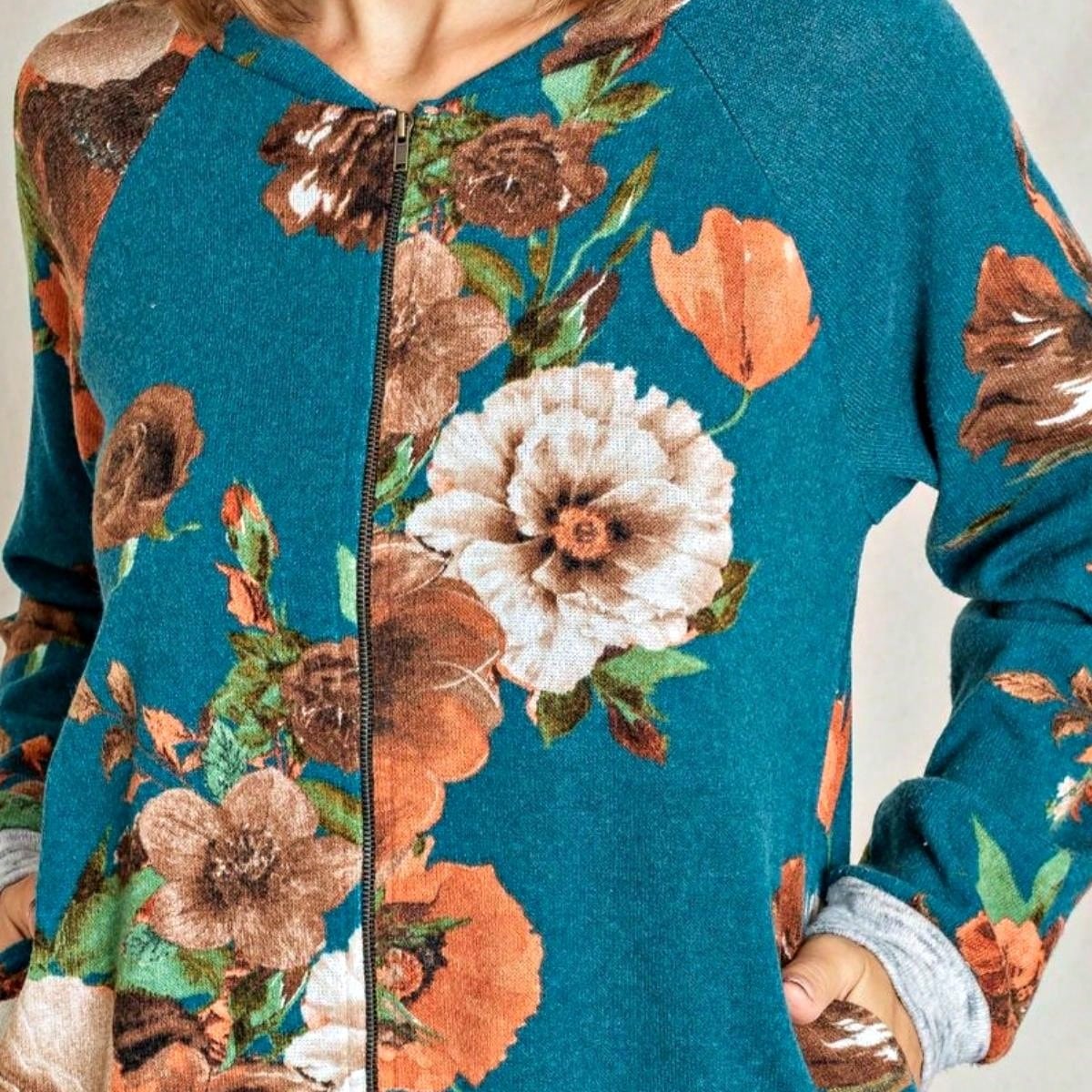 Boho Vintage 90s Vibe Tie Dye Retro Solid Floral Black Long Sleeve Bomber Cardigan Zip Up Yellow Pink Patchwork Multi Print Jacket