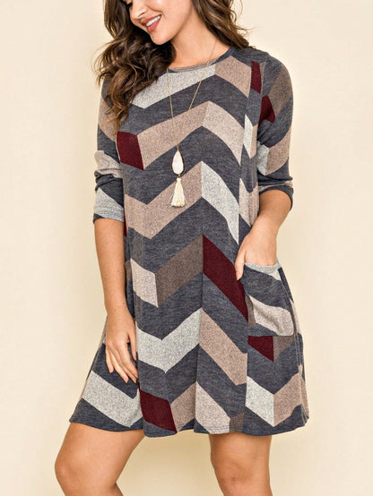 Boho Retro Half Balloon Puff Sleeve   Tunic Dress