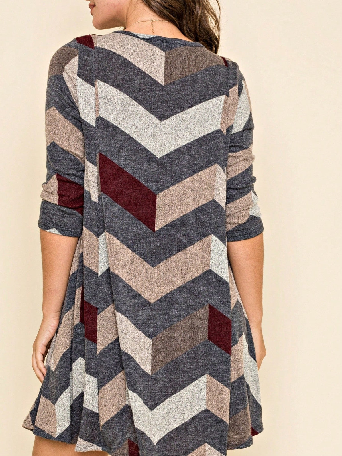Boho Retro Half Balloon Puff Sleeve   Tunic Dress