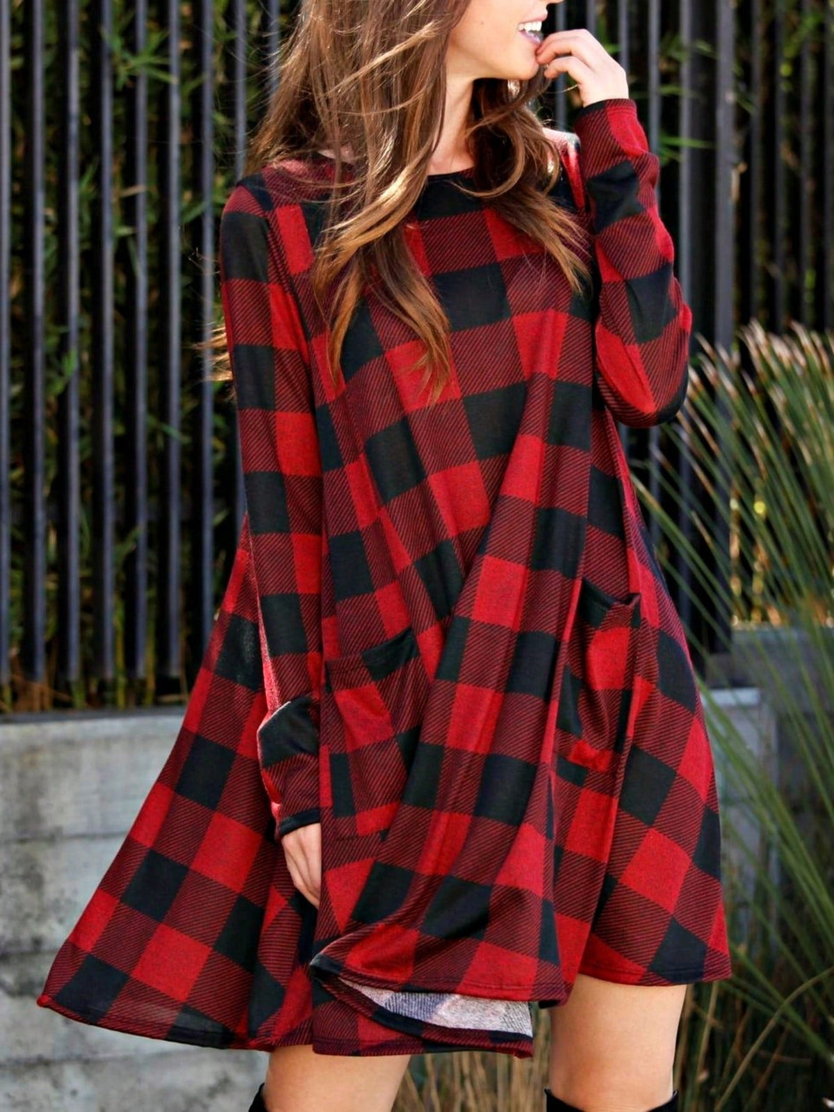 Boho Retro Half Balloon Puff Sleeve   Tunic Dress