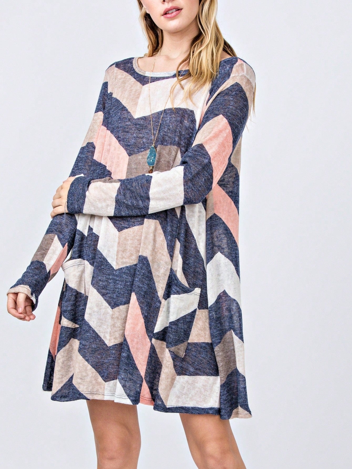 Boho Retro Half Balloon Puff Sleeve   Tunic Dress