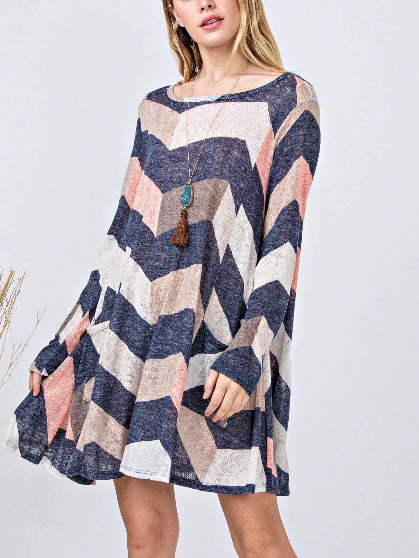 Boho Retro Half Balloon Puff Sleeve   Tunic Dress