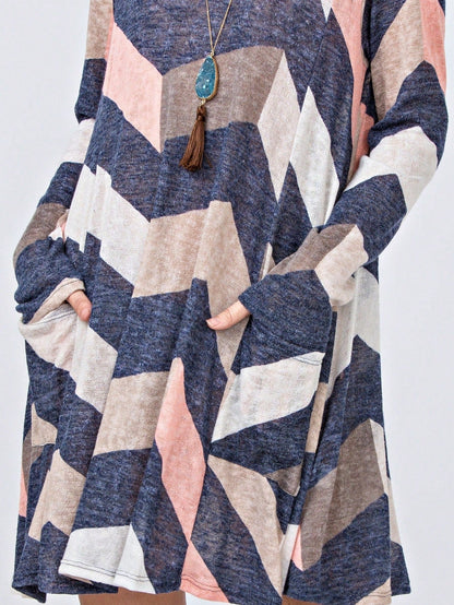 Boho Retro Half Balloon Puff Sleeve   Tunic Dress