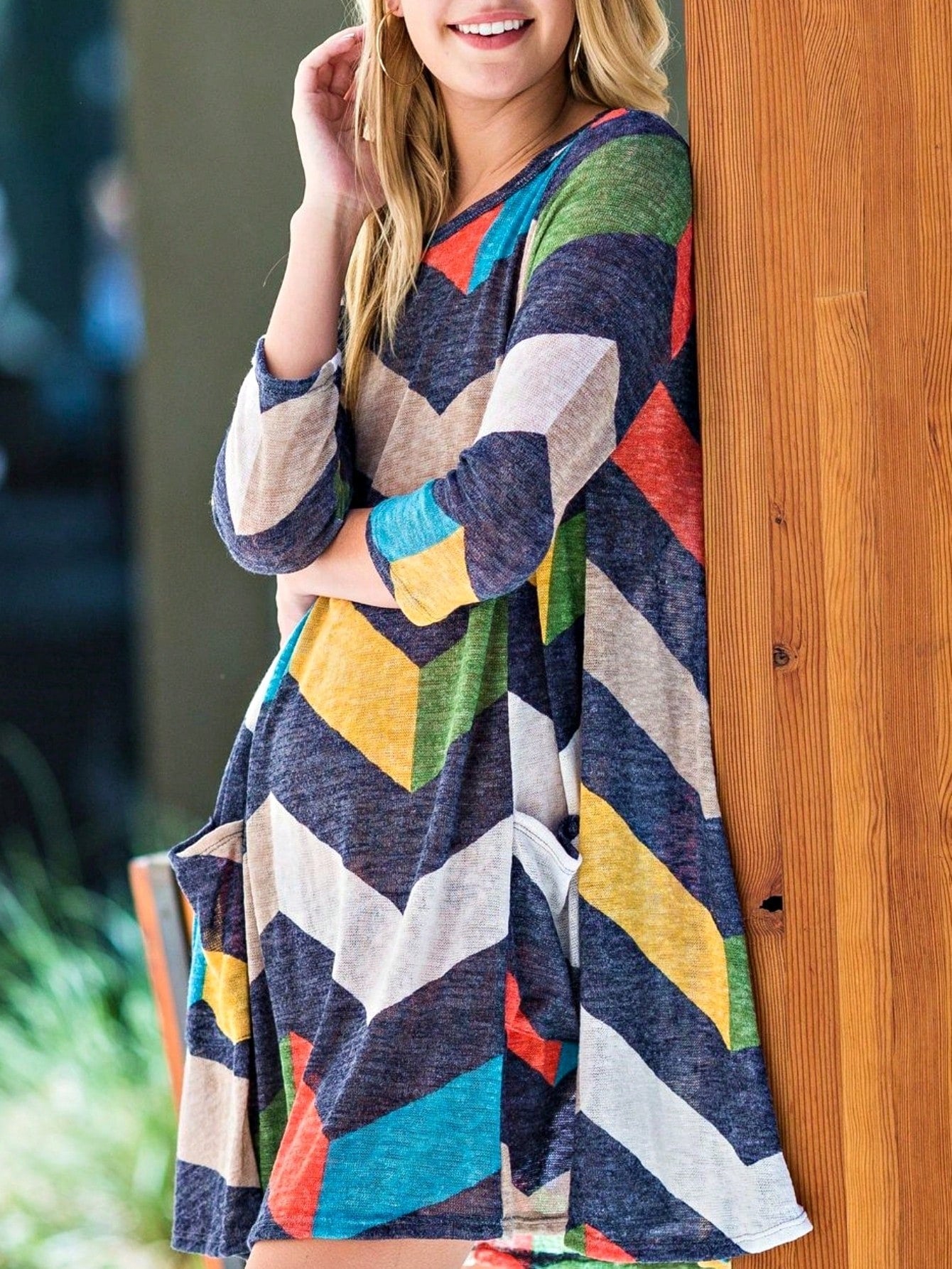 Boho Retro Half Balloon Puff Sleeve   Tunic Dress