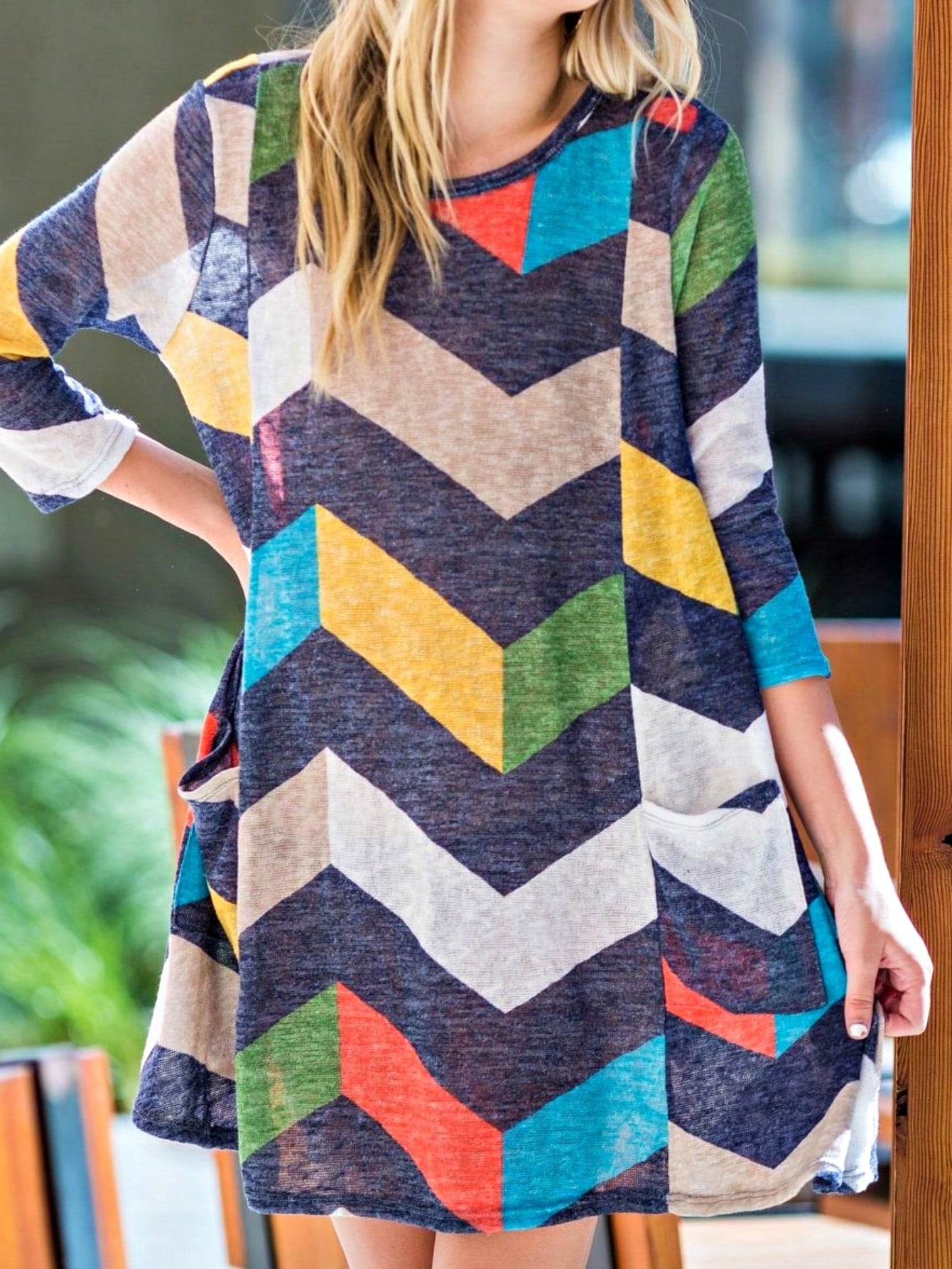 Boho Retro Half Balloon Puff Sleeve   Tunic Dress