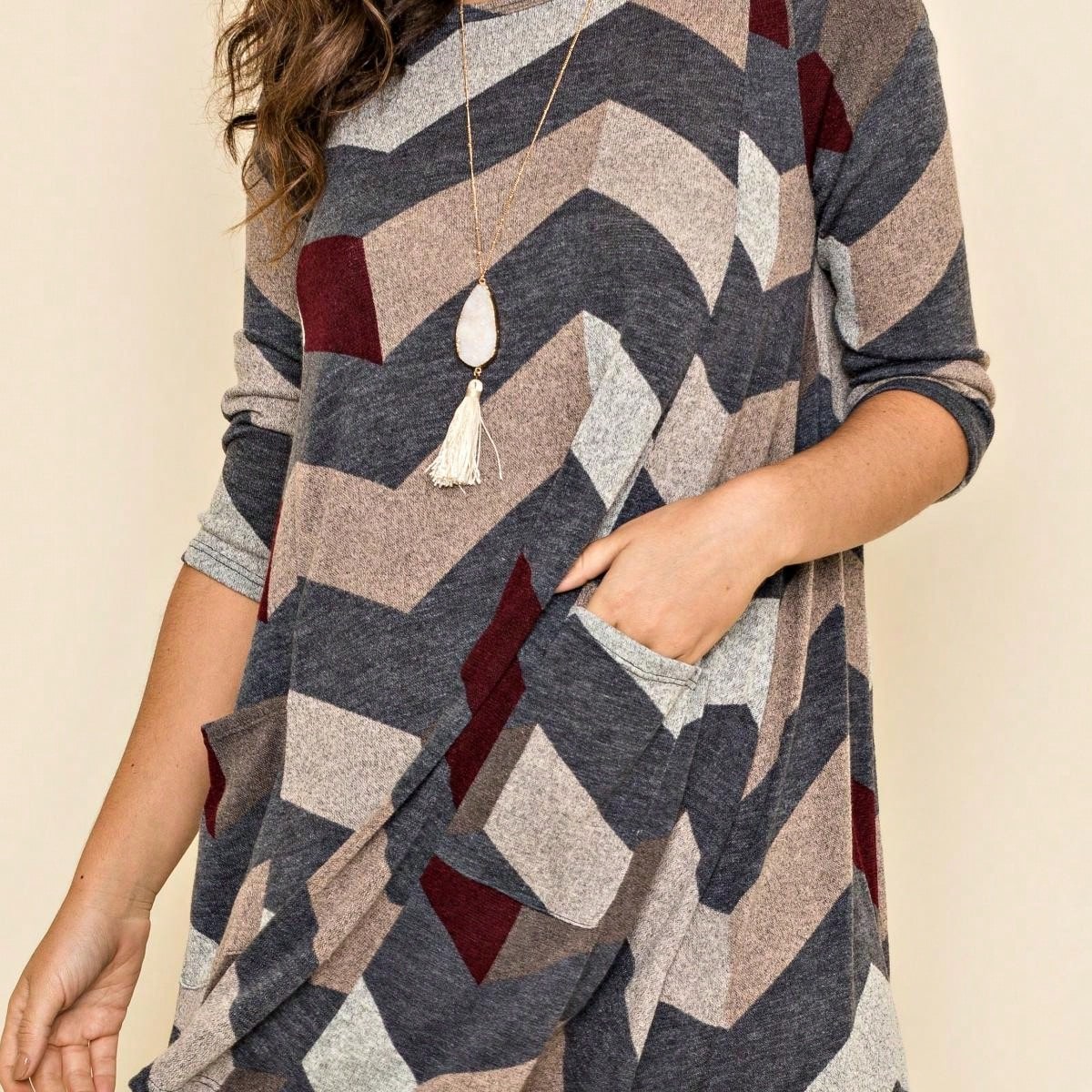 Boho Retro Half Balloon Puff Sleeve   Tunic Dress