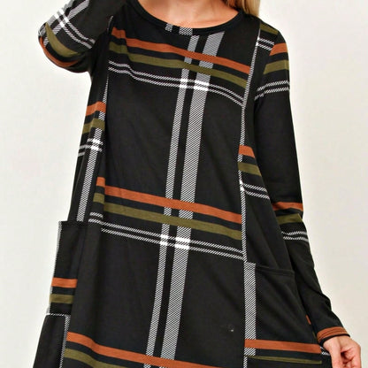 Boho Retro Half Balloon Puff Sleeve   Tunic Dress