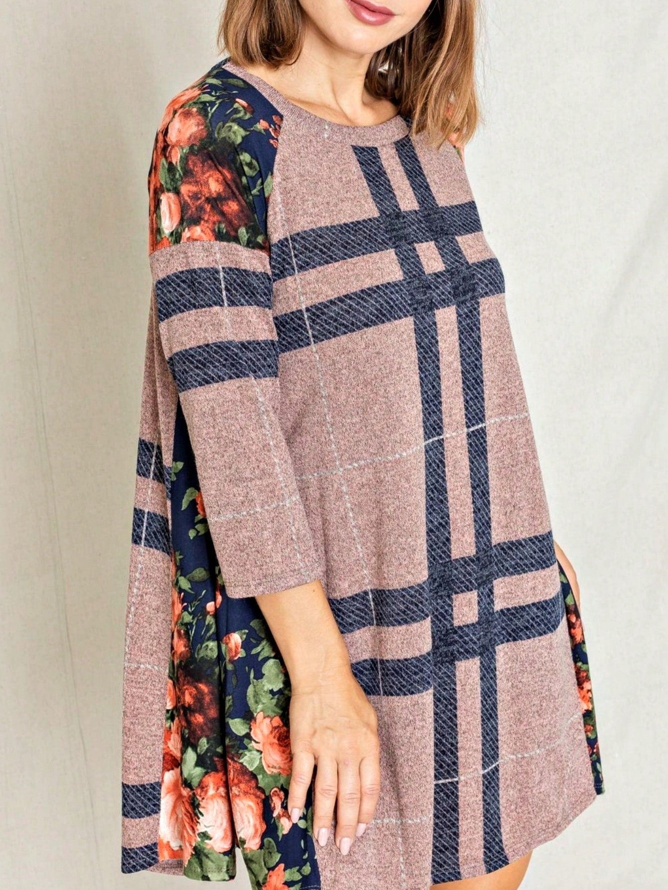 Boho Retro Classic Cap Sleeve Raglan Contrast  Stripe Green Red Navy Pink Grey Tunic Dress