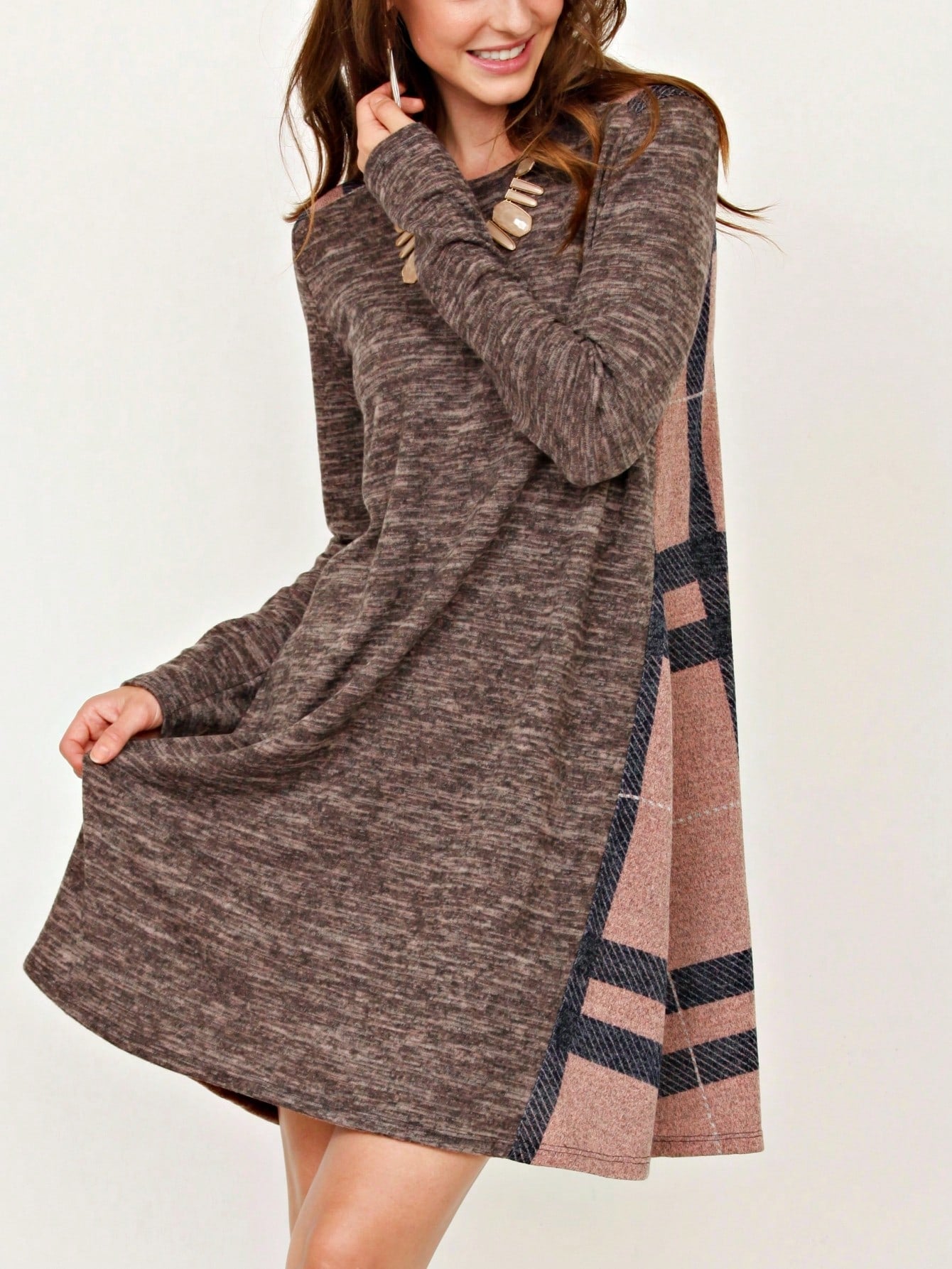 Boho Retro Classic Cap Sleeve Raglan Contrast  Stripe Green Red Navy Pink Grey Tunic Dress