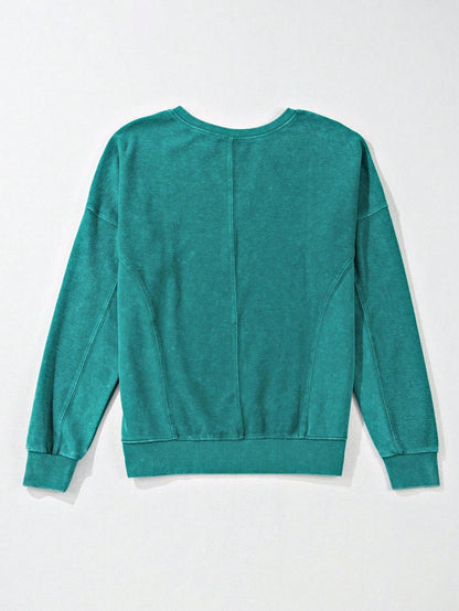 Boho Retro Vintage 90's Cotton Vanilla Beige Button Waffle Patchwork Long Pocket Sleeve Henley Knit Top Sweat Shirt Pullover