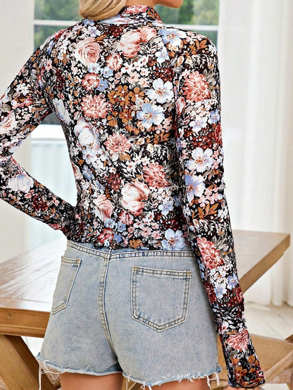 Boho Retro 90's Textured Mesh Color Block Floral Sleeve Drop Raglan Round Mock Neck  Layering Shoulder Mesh Lace Half And Long Sleeve Ivory Cream Navy Red Crew Neck Top Shirt Blouse
