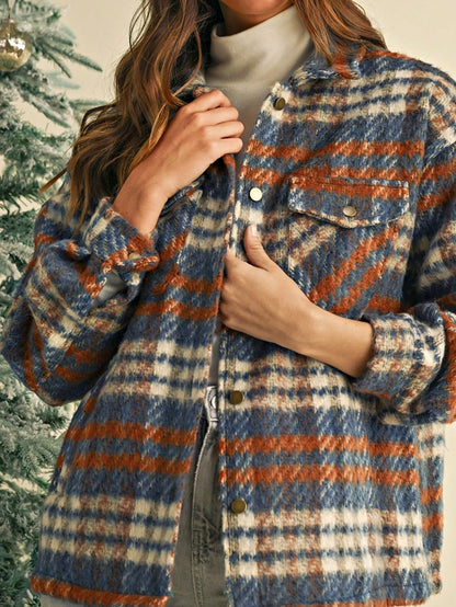 Women Cute Boho Vintage Knitted Fabric Lapel Regular Sleeve Flared Hem Shirt With Ruffle Details For Casual Wear
