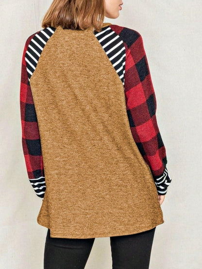 Boho Retro 90's Vintage Preppy Aline Baby Doll Checkered Cotton Top Blouse Cozy Plaid Fall Winter Tunic