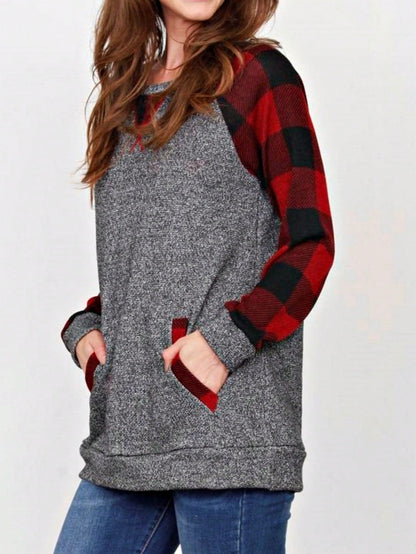 Boho Retro 90's Vintage Preppy Aline Baby Doll Checkered Cotton Top Blouse Cozy Plaid Fall Winter Tunic