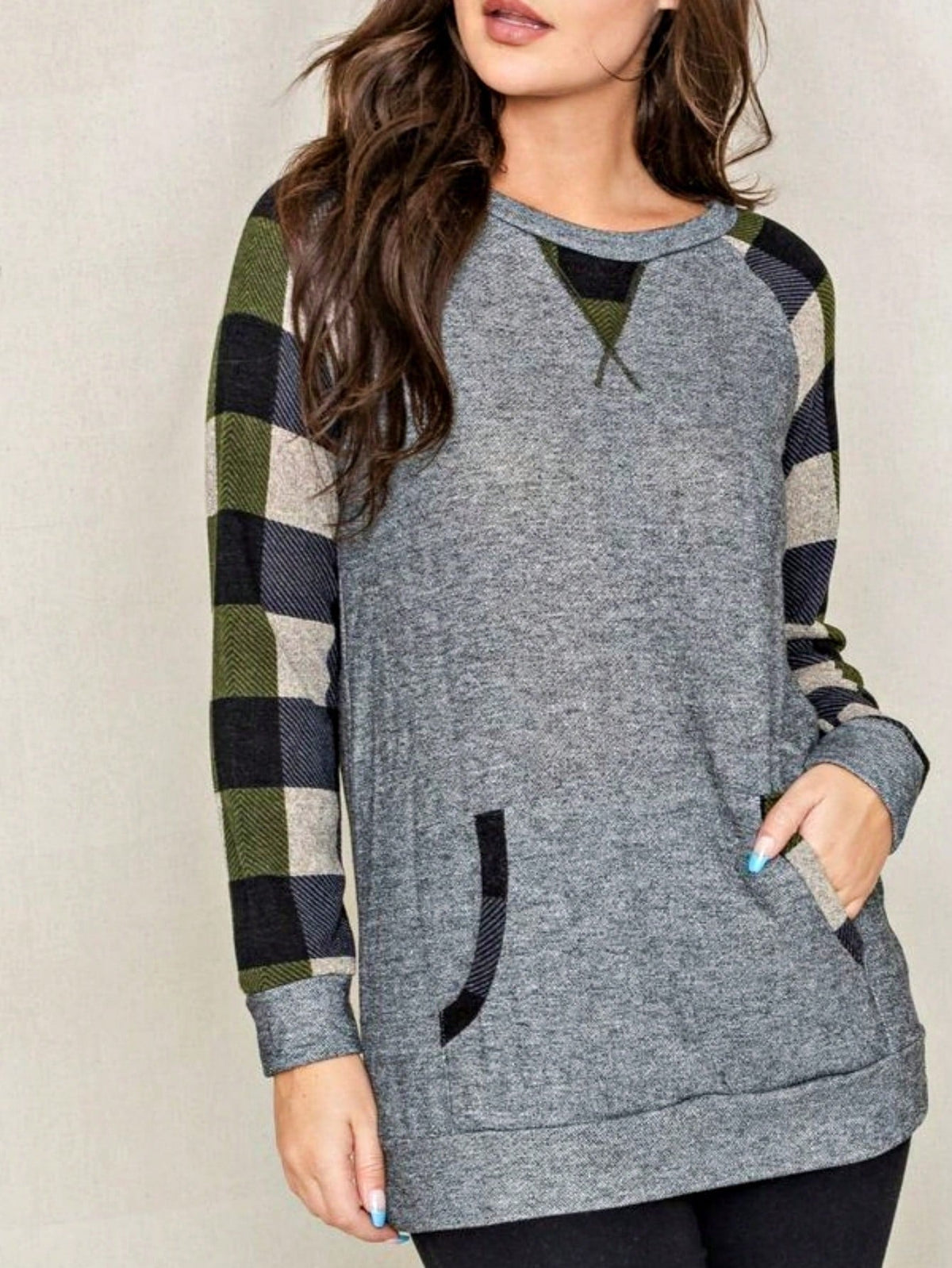 Boho Retro 90's Vintage Preppy Aline Baby Doll Checkered Cotton Top Blouse Cozy Plaid Fall Winter Tunic