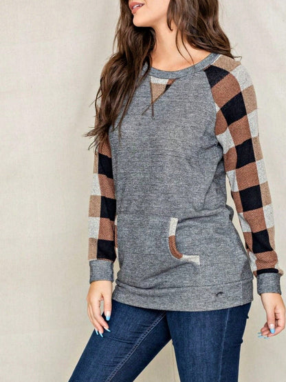 Boho Retro 90's Vintage Preppy Aline Baby Doll Checkered Cotton Top Blouse Cozy Plaid Fall Winter Tunic