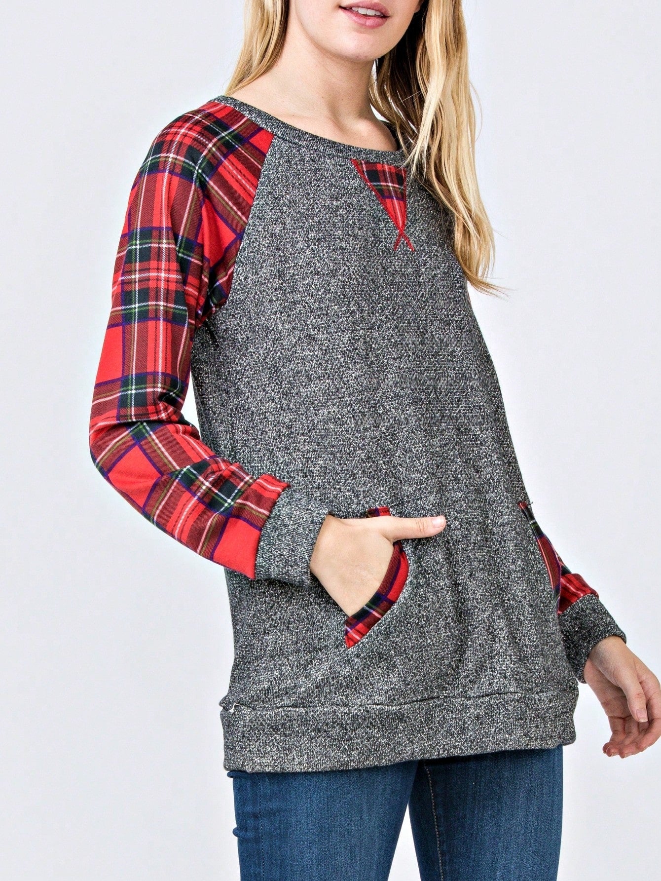 Boho Retro 90's Vintage Preppy Aline Baby Doll Checkered Cotton Top Blouse Cozy Plaid Fall Winter Tunic