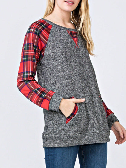 Boho Retro 90's Vintage Preppy Aline Baby Doll Checkered Cotton Top Blouse Cozy Plaid Fall Winter Tunic