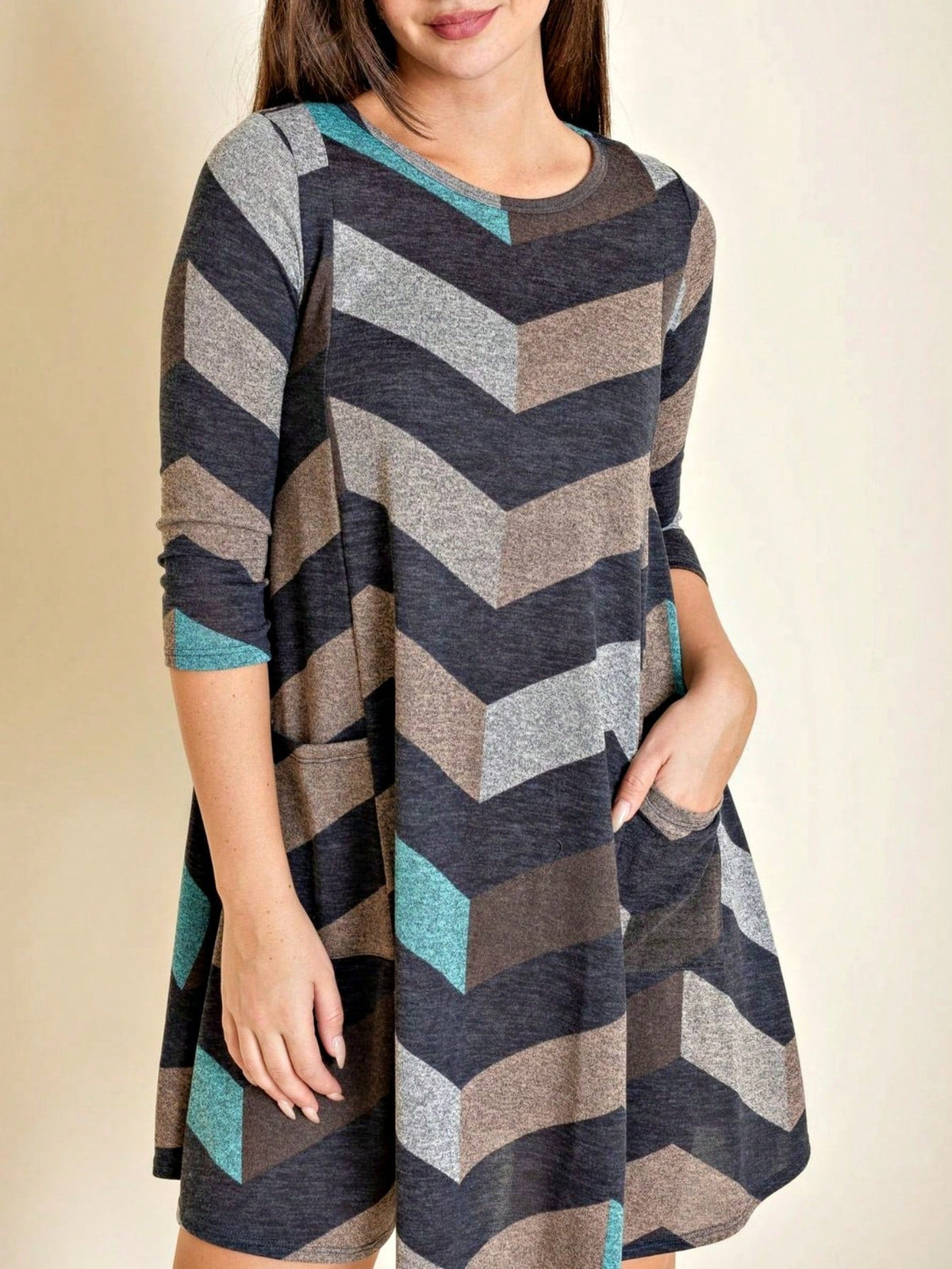 Boho Retro Half Balloon Puff Sleeve   Tunic Dress