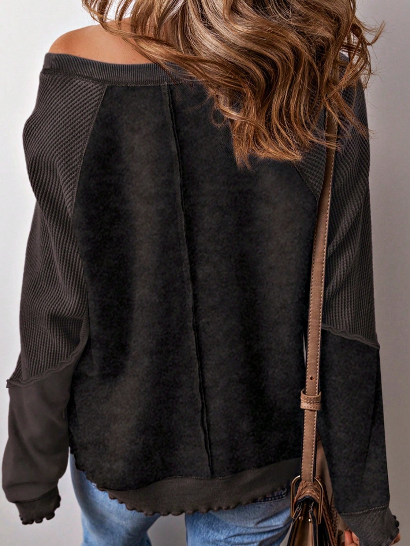Boho Retro 60's Cotton Mix  Drop Shoulder Mineral Acid Washed Oversized Mock Neck Dolman T Shirt Top  Sweat Shirt