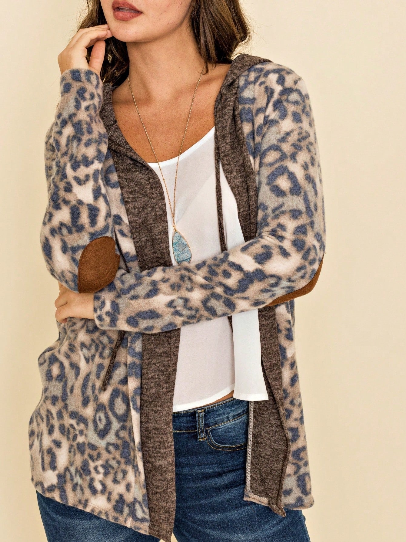 Boho Retro Olive Orange String Ribbon Bow Front Stripe Puff Raglan Shoulder Light Weight Cardigan Small To 3 XL PLUS