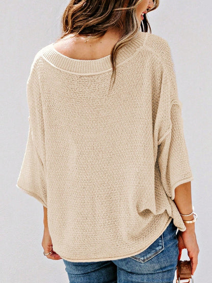 Boho Retro 90's Vintage Cotton Button V Neck Waffle Knit Top With Cuff Accent Blouse Shirt
