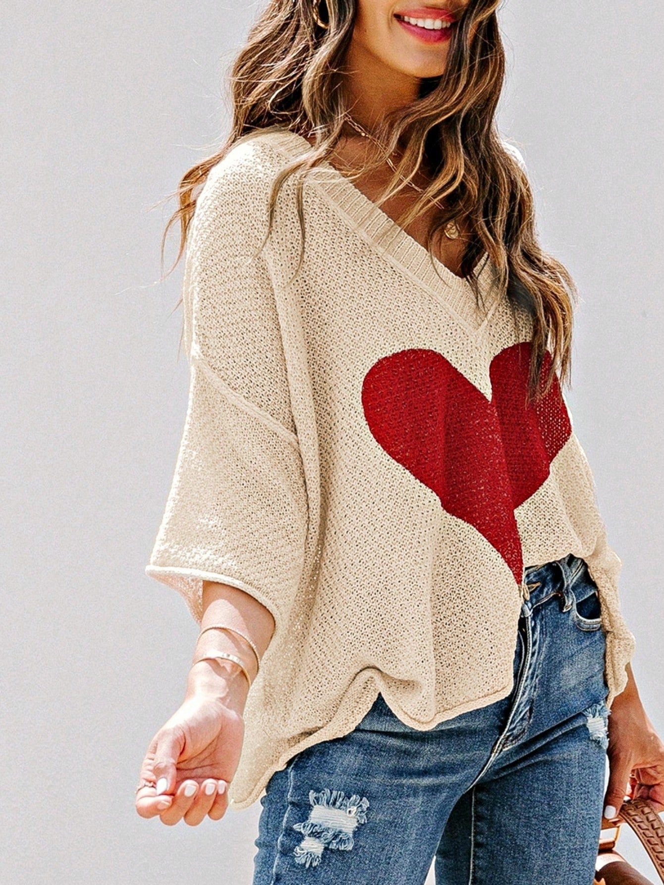 Boho Retro 90's Vintage Cotton Button V Neck Waffle Knit Top With Cuff Accent Blouse Shirt