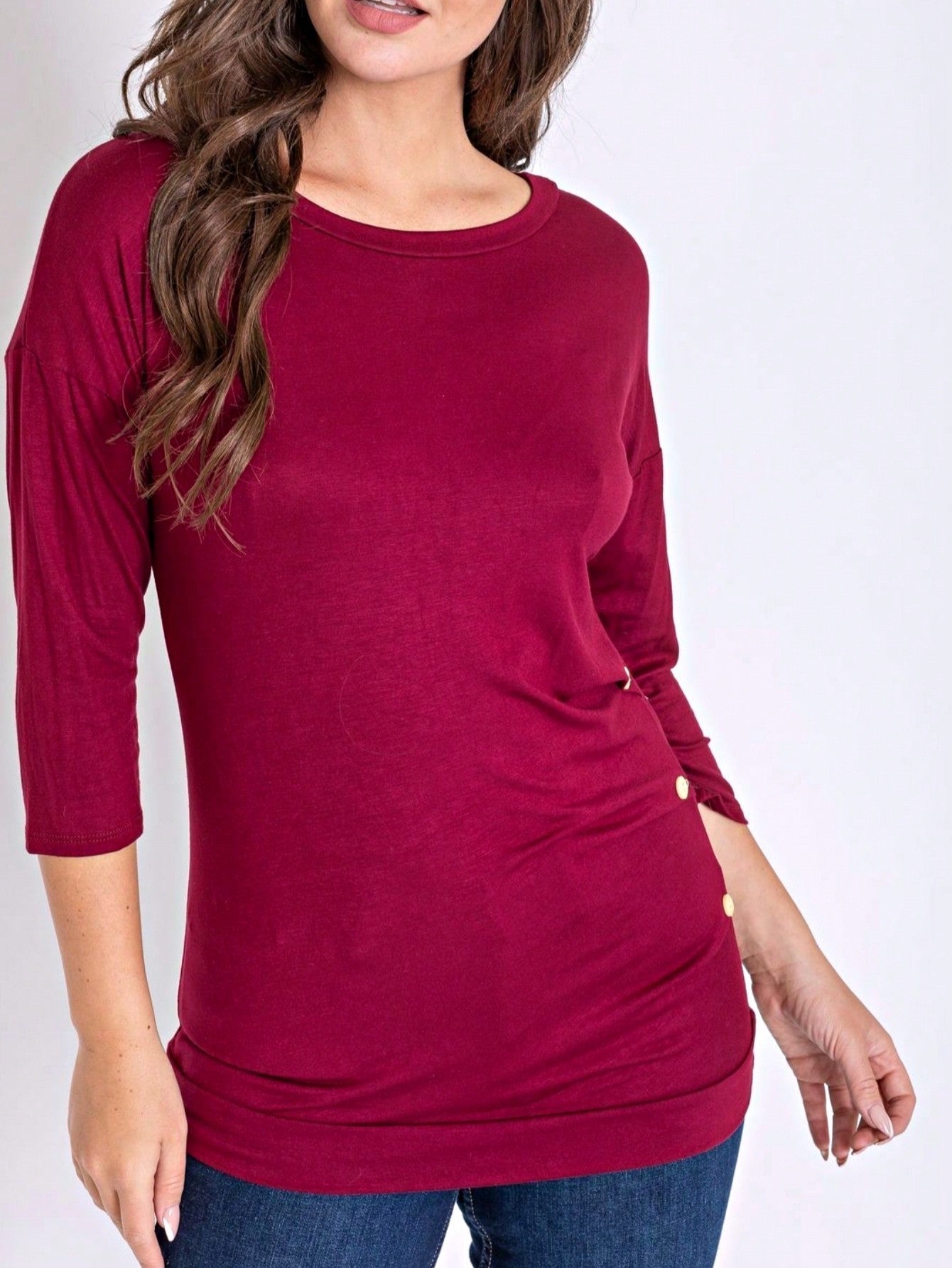 Pink Mint White Color Block Folded Cuff Dolman Tunic For Leggings Shorts And Jeans  |  S-3X