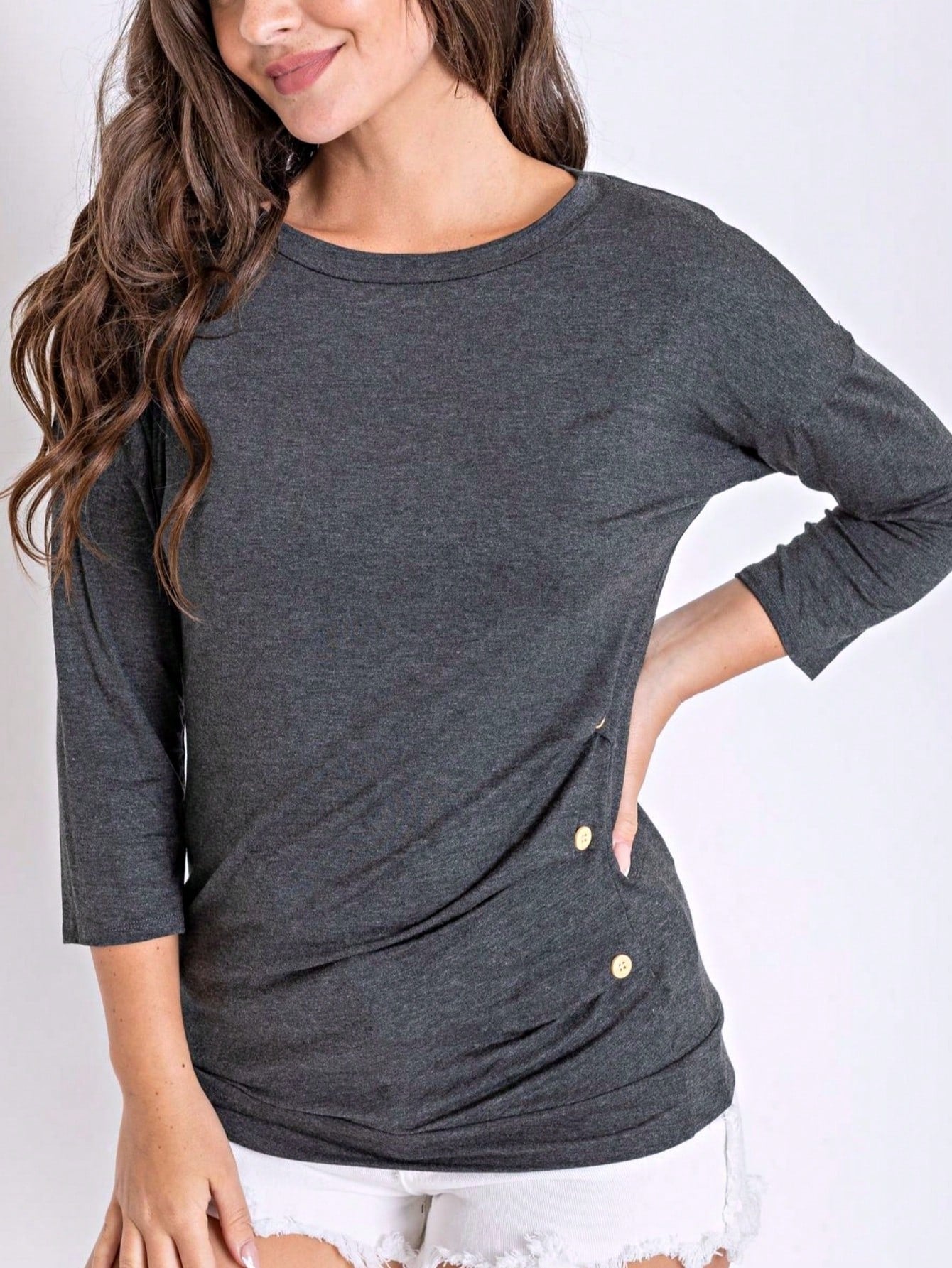 Pink Mint White Color Block Folded Cuff Dolman Tunic For Leggings Shorts And Jeans  |  S-3X