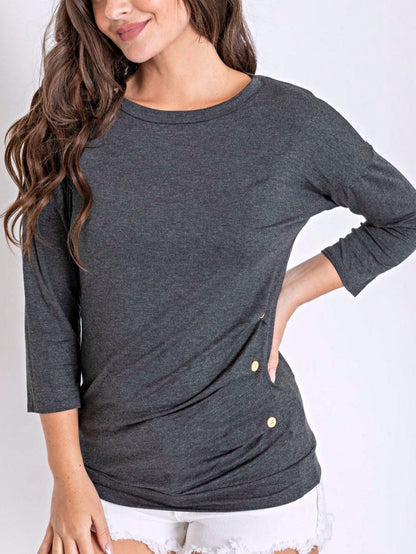 Pink Mint White Color Block Folded Cuff Dolman Tunic For Leggings Shorts And Jeans  |  S-3X