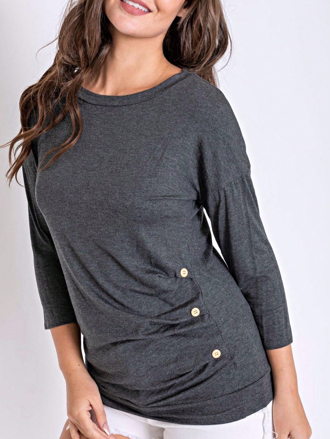 Pink Mint White Color Block Folded Cuff Dolman Tunic For Leggings Shorts And Jeans  |  S-3X