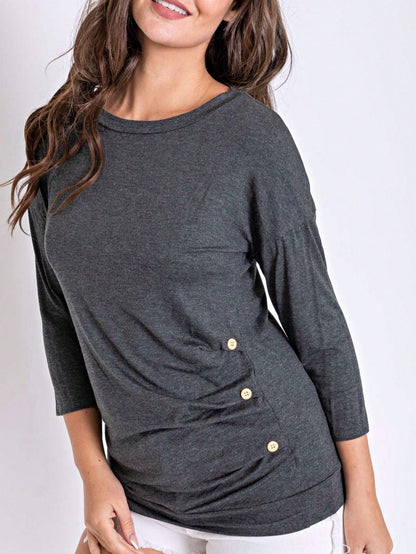 Pink Mint White Color Block Folded Cuff Dolman Tunic For Leggings Shorts And Jeans  |  S-3X
