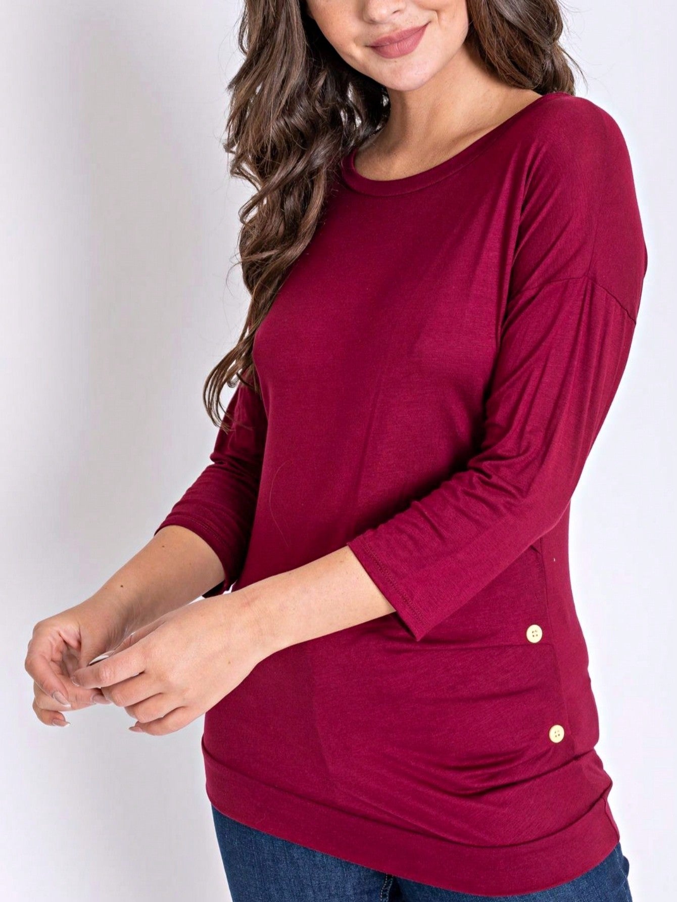 Pink Mint White Color Block Folded Cuff Dolman Tunic For Leggings Shorts And Jeans  |  S-3X