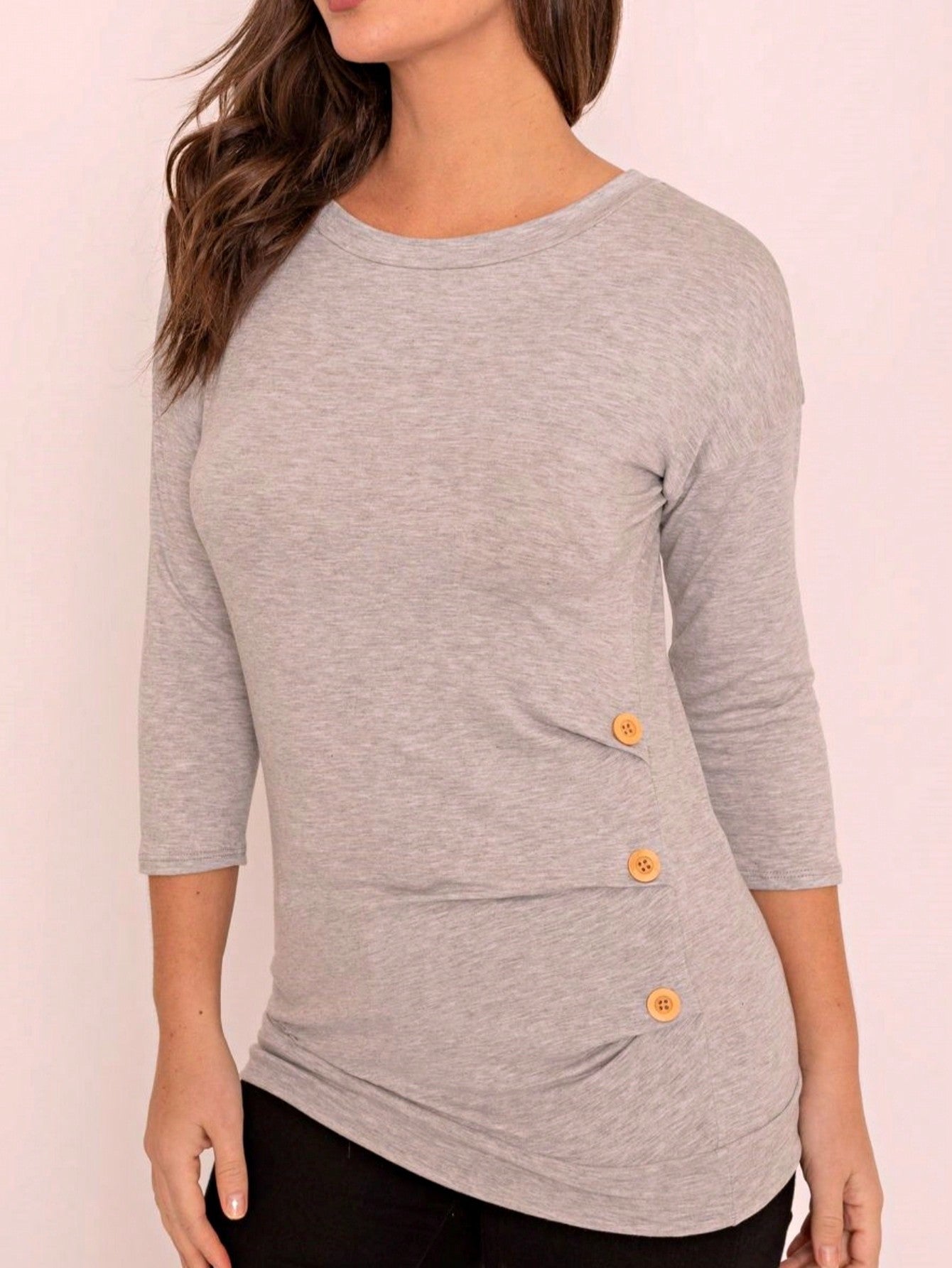 Pink Mint White Color Block Folded Cuff Dolman Tunic For Leggings Shorts And Jeans  |  S-3X