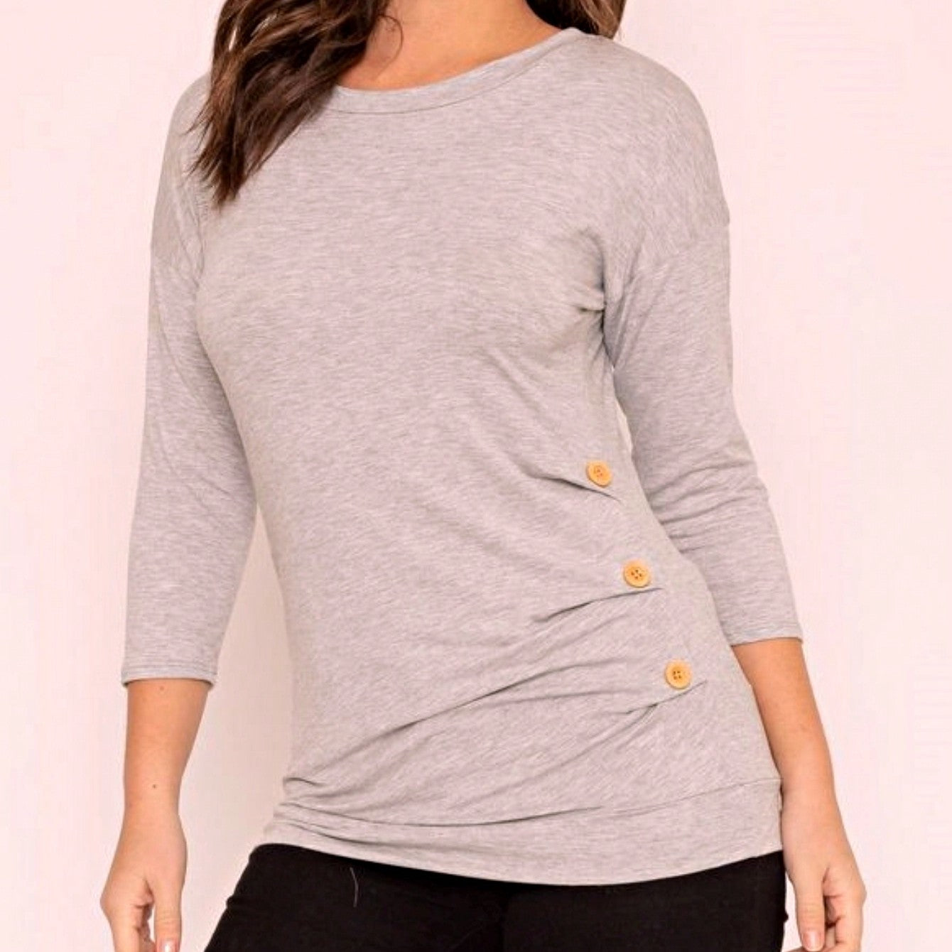 Pink Mint White Color Block Folded Cuff Dolman Tunic For Leggings Shorts And Jeans  |  S-3X