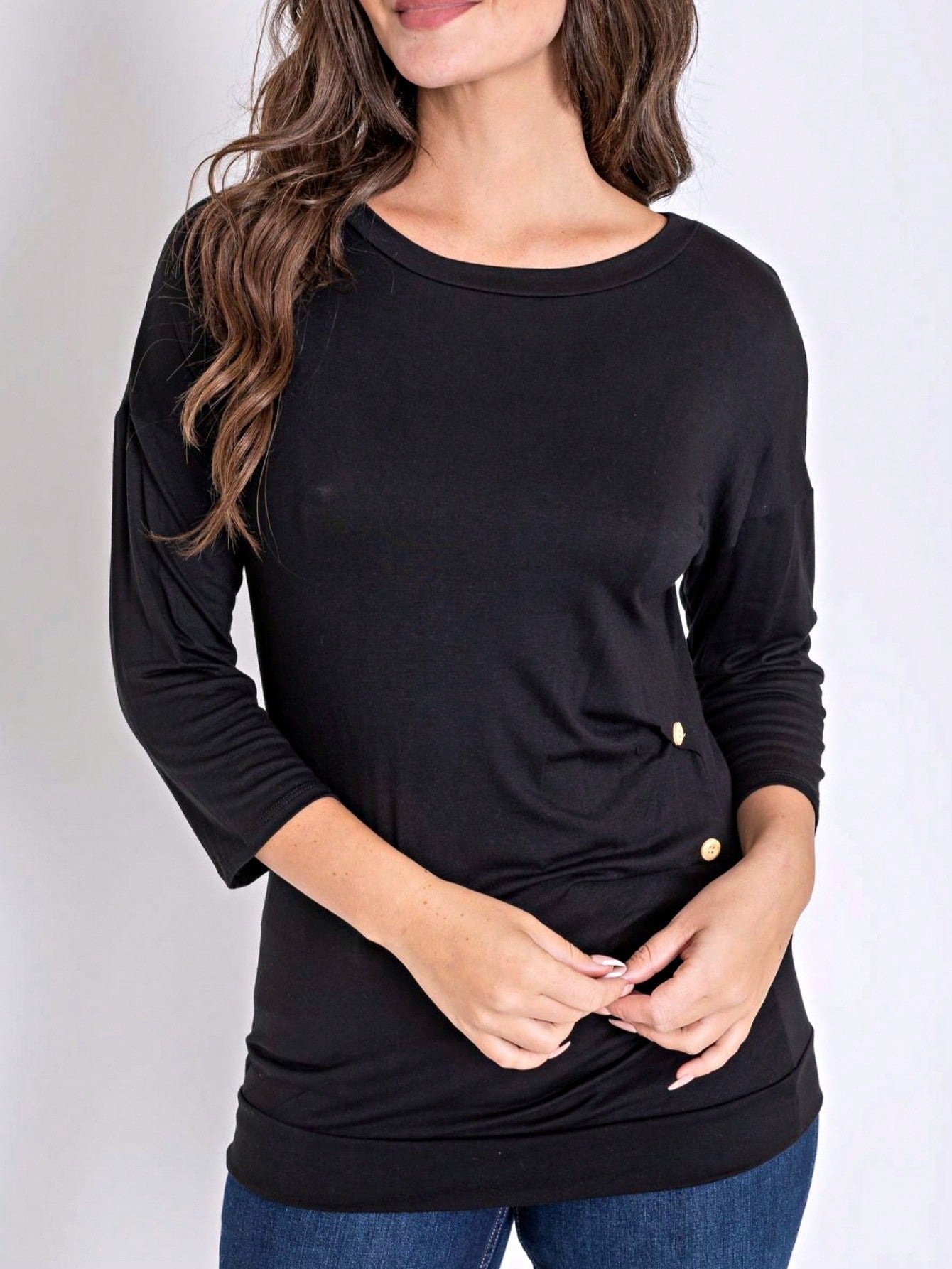Pink Mint White Color Block Folded Cuff Dolman Tunic For Leggings Shorts And Jeans  |  S-3X