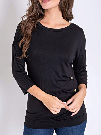 Pink Mint White Color Block Folded Cuff Dolman Tunic For Leggings Shorts And Jeans  |  S-3X