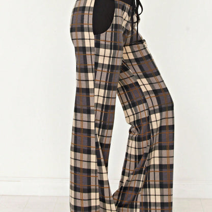 Floral Drawstring Fold Over Band Wide Leg Lounge Pants