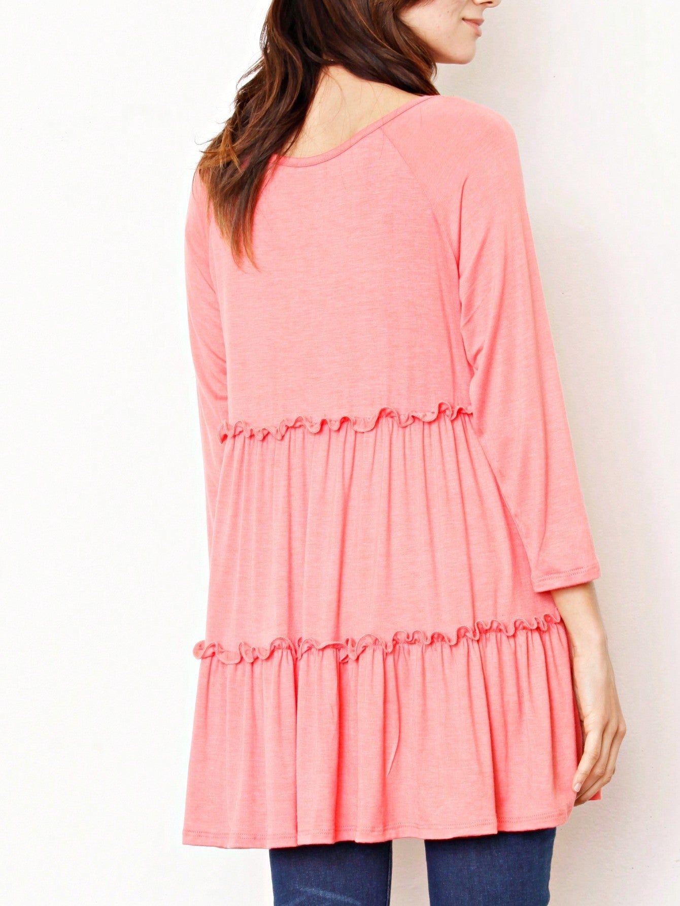 Boho Vacation Retro  Tiered Long Dress Navy Burgundy Black Khaki Ruffle Flutter Sleeve