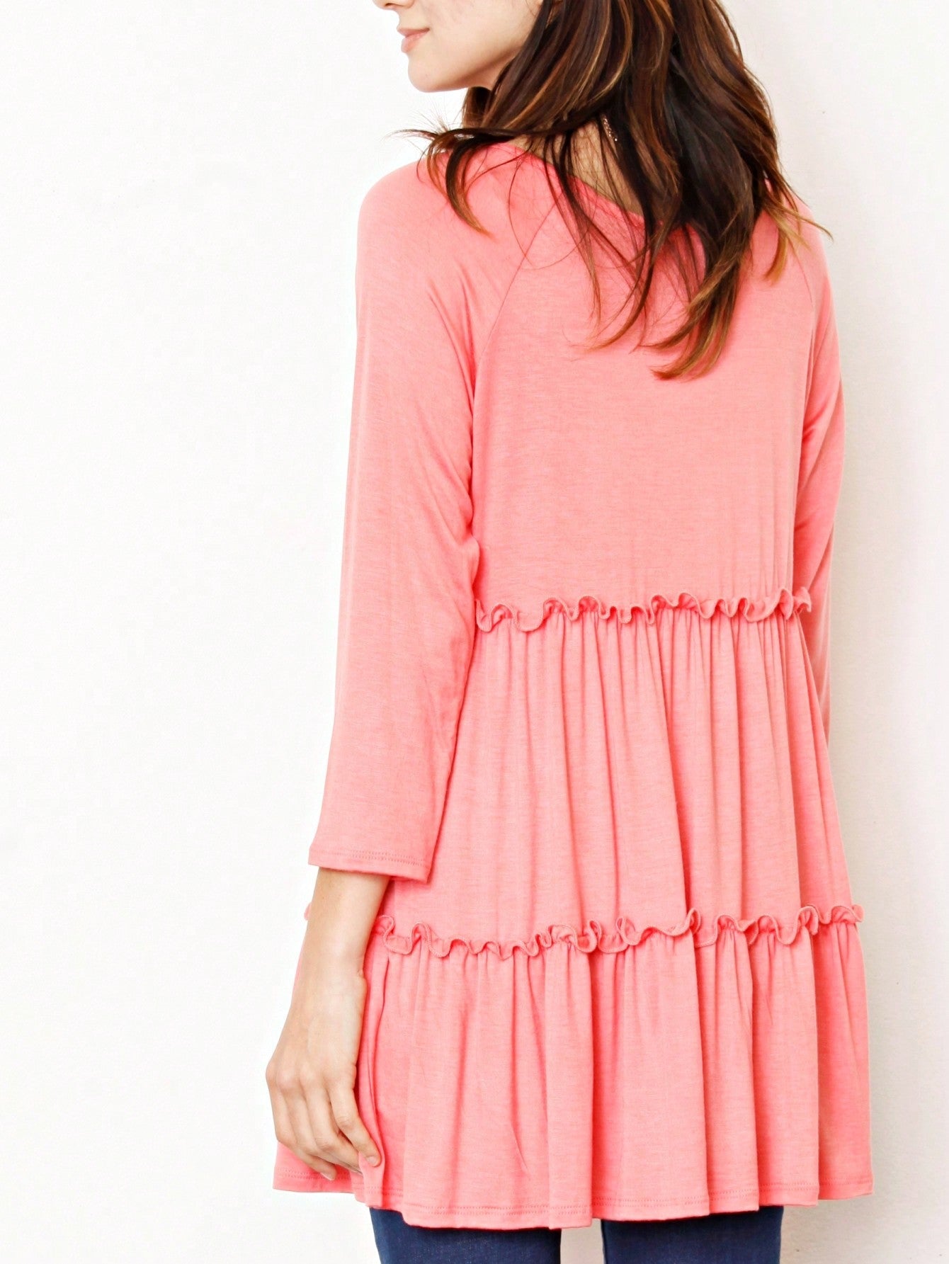 Boho Vacation Retro  Tiered Long Dress Navy Burgundy Black Khaki Ruffle Flutter Sleeve