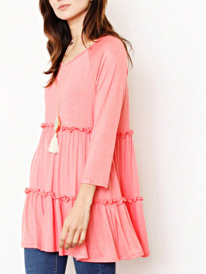 Boho Vacation Retro  Tiered Long Dress Navy Burgundy Black Khaki Ruffle Flutter Sleeve