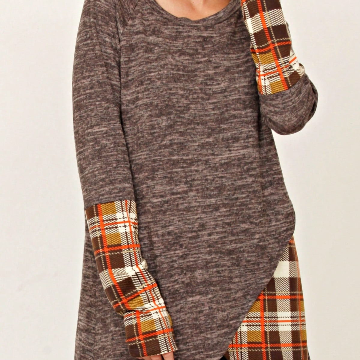 Boho Retro 90's Vintage Preppy Aline Baby Doll Checkered Cotton Top Blouse Cozy Plaid Fall Winter Tunic