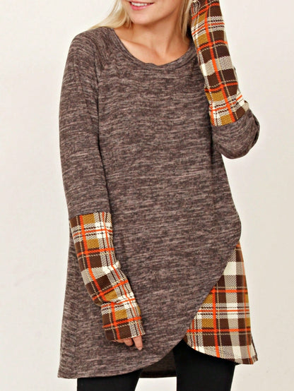Boho Retro 90's Vintage Preppy Aline Baby Doll Checkered Cotton Top Blouse Cozy Plaid Fall Winter Tunic