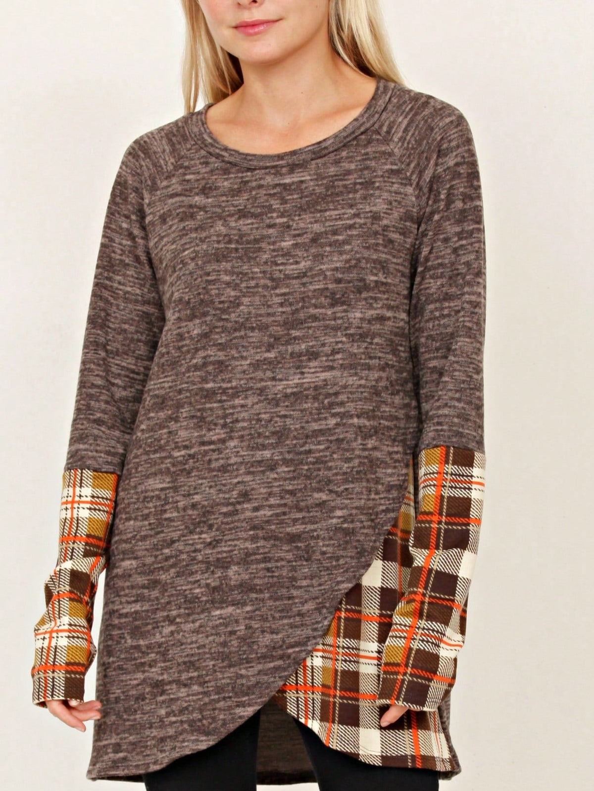 Boho Retro 90's Vintage Preppy Aline Baby Doll Checkered Cotton Top Blouse Cozy Plaid Fall Winter Tunic