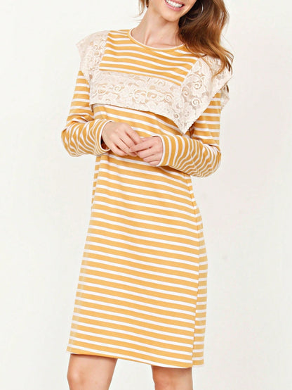 Boho Retro Classic Cap Sleeve Raglan Contrast  Stripe Green Red Navy Pink Grey Tunic Dress