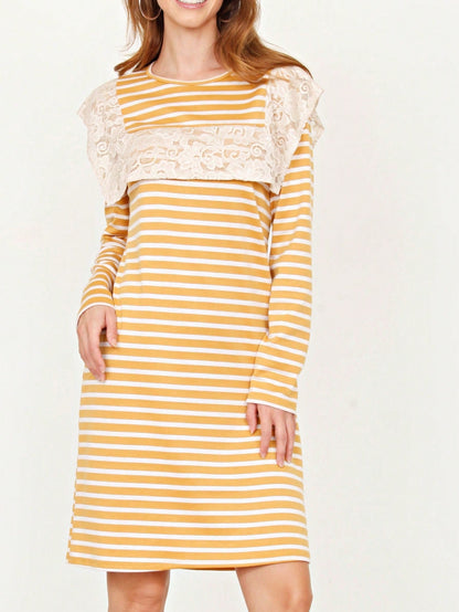 Boho Retro Classic Cap Sleeve Raglan Contrast  Stripe Green Red Navy Pink Grey Tunic Dress